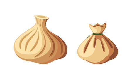 Vector Asian Dumplings, Versatile, Bite-sized Parcels Of Dough Filled With Various Ingredients Such As Meatのイラスト素材