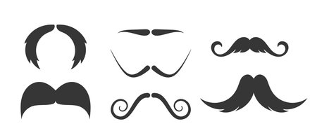Mustache Silhouette Types Offer Range Of Styles, From The Classic Pencil To The Robust Fu Manchu, Suave Englishのイラスト素材