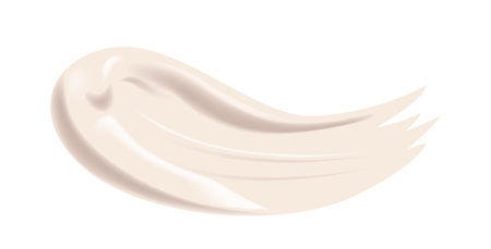 White Cream Smear. Cosmetics Beauty Skin Care Product Stroke Isolated On White Background, Foundation, Milk, Lotionのイラスト素材