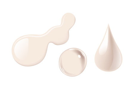 Cream Strokes, Blobs Or Drops, Realistic 3d Vector Samples Of White Cosmetic Product. Isolated Brush Stroke Textureのイラスト素材
