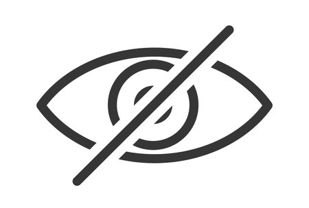 Vector Icon Featuring Stylized Eye With Slash Mark Through Them, Representing The Concept Of No Viewingのイラスト素材