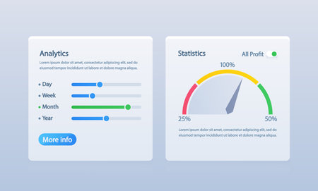 Modern web dashboard with two panelsのイラスト素材