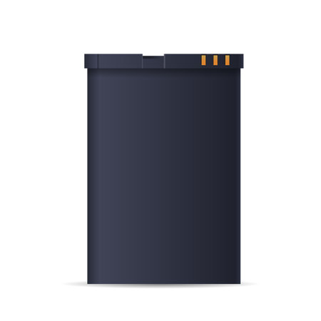 Black Rechargeable Battery Isolated On A White Background. Highly Detailed And Realistic 3d Vector Illustrationのイラスト素材