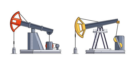 Oil platform complex engineering system designed for drilling wells and extracting hydrocarbonsのイラスト素材