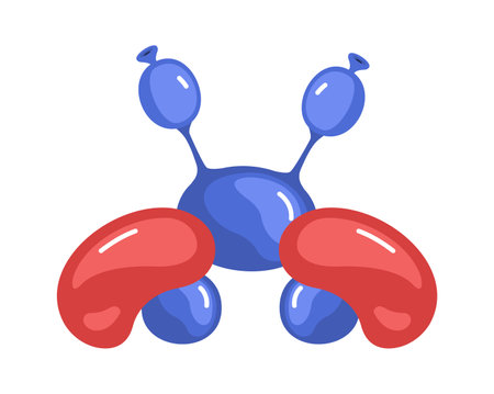 Cartoon crab from balloon vector illustrationのイラスト素材