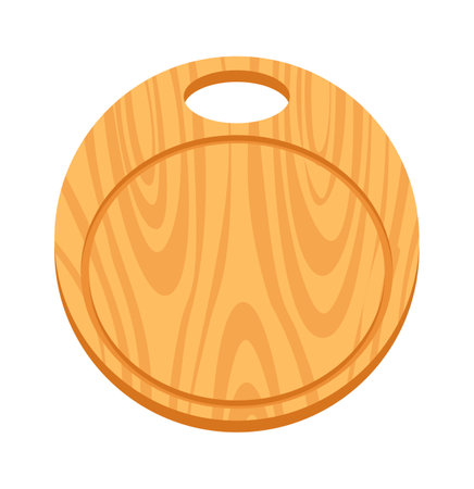 Empty round wooden cutting boardのイラスト素材