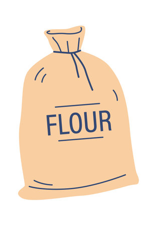 Closed flour sack bag vector illustrationのイラスト素材