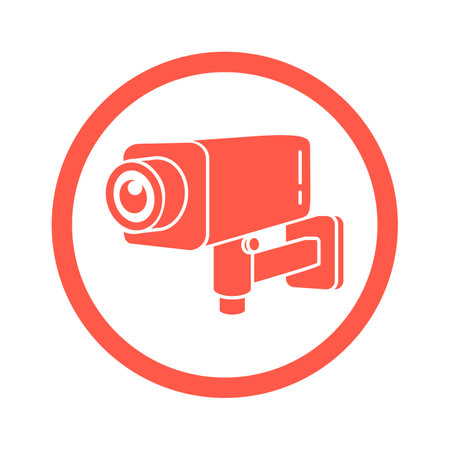 Security video camera sign vector illustrationのイラスト素材