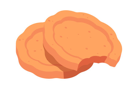 Pair of sweet crispy cookiesのイラスト素材