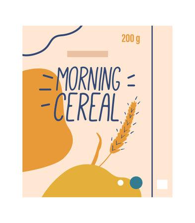 Morning cereal box pack vector illustrationのイラスト素材