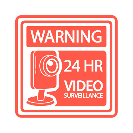 Surveillance security video monitoring signのイラスト素材