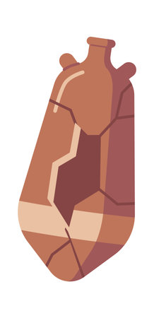 Broken ceramic jug archaeological artefactのイラスト素材