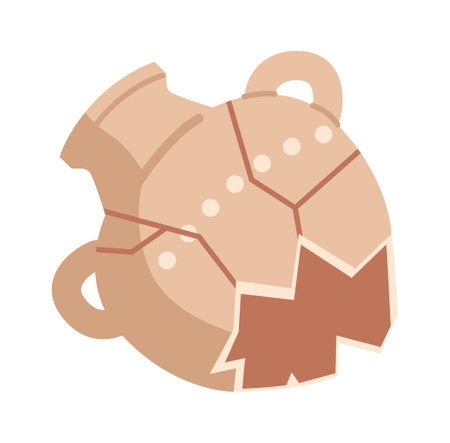 Broken retro crockery vase vector illustrationのイラスト素材