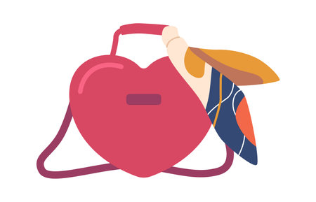 Fashion female clutch heart shapeのイラスト素材