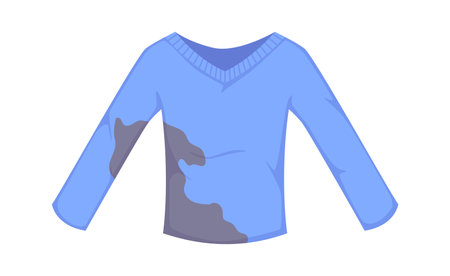 Dirty messy pullover clothing vector illustrationのイラスト素材