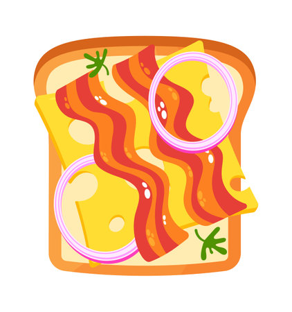 Sandwich with cheese and baconのイラスト素材