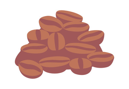 Coffee beans pile vector illustrationのイラスト素材