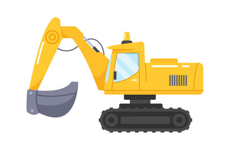 Yellow crawler bulldozer heavy machineryのイラスト素材