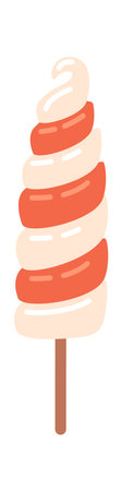 Striped ice-cream in stick vector illustrationのイラスト素材