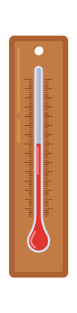 Room thermometer on wooden baseのイラスト素材