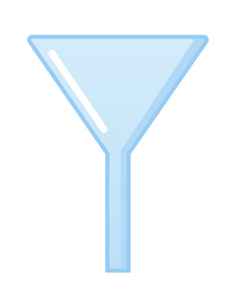 Glass conical funnel laboratory equipmentのイラスト素材