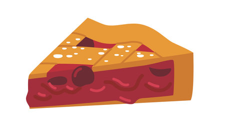 Sweet cherry pie slice vector illustrationのイラスト素材
