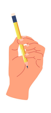 Hand holding pencil drawing accessoryのイラスト素材