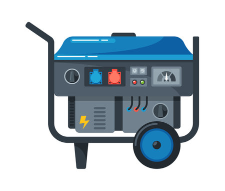 Industrial home movable power generatorのイラスト素材