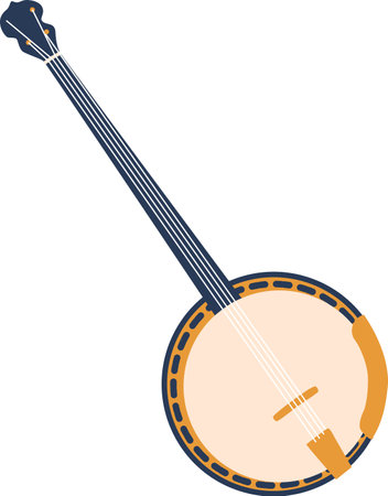 Banjo guitar jazz musical instrumentのイラスト素材