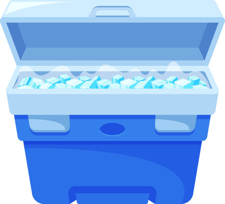 Cooler bag with ice vector illustrationのイラスト素材