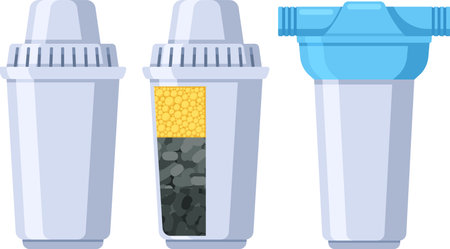 Different filters for water purificationのイラスト素材