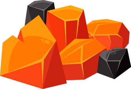 Hot coals pile vector illustrationのイラスト素材