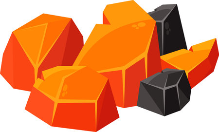 Charcoal for grill and barbecueのイラスト素材