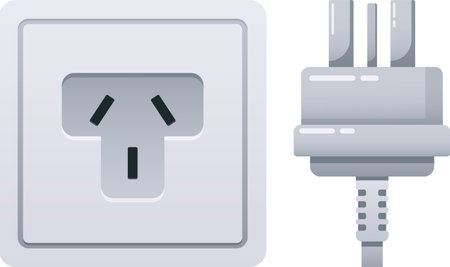 Power socket and plug vector illustrationのイラスト素材