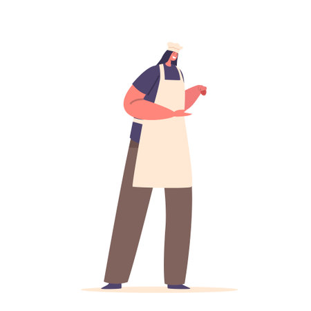 Woman Chef Character Experienced In Culinary Arts, Passionate About Cooking Delicious Dishes. Creative, Skillfulのイラスト素材