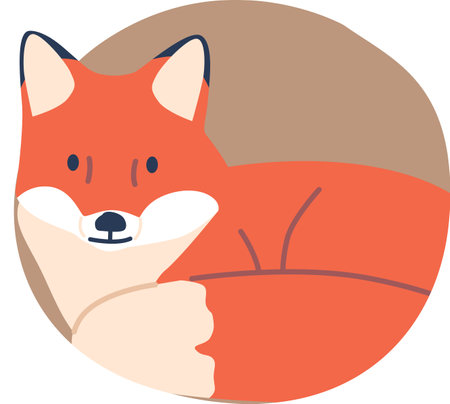 Fox animal living in hollowのイラスト素材