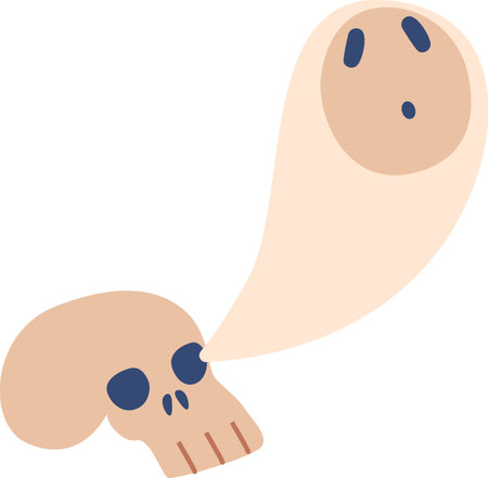 Childish spooky ghost boo characterのイラスト素材