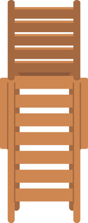 Wooden beach deck-chair vector illustrationのイラスト素材