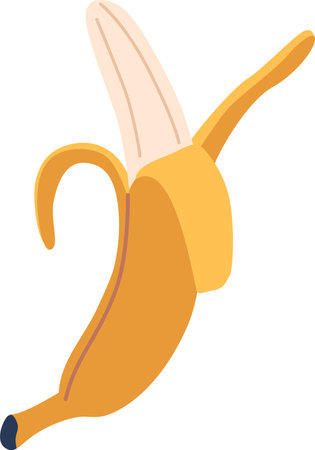 Fresh peeled banana vector illustrationのイラスト素材
