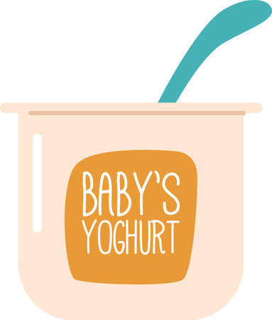 Baby yogurt plastic cup vector illustrationのイラスト素材