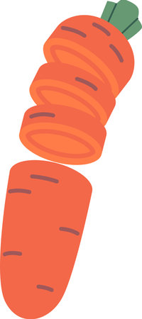 Sliced carrot vegetable vector illustrationのイラスト素材
