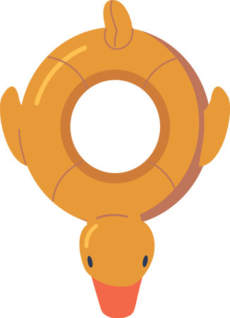 Duck inflatable ring beach accessoryのイラスト素材