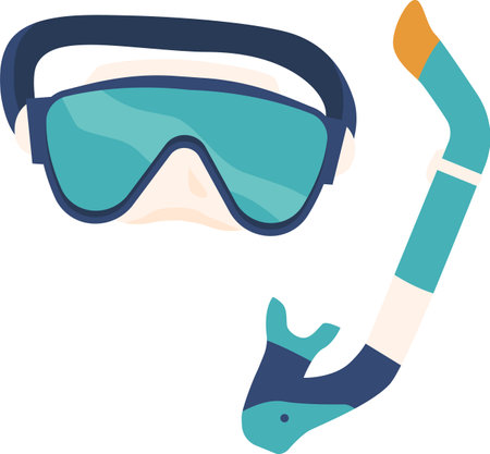 Scuba diving goggles mask, snorkelのイラスト素材