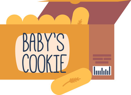 Baby cookies pack vector illustrationのイラスト素材