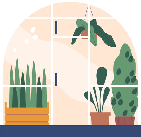 Greenhouse for plant cultivation vector illustrationのイラスト素材