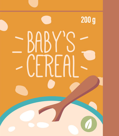 Baby cereal pack vector illustrationのイラスト素材