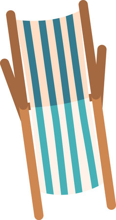 Striped beach lounger vector illustrationのイラスト素材
