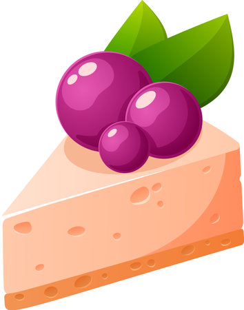 Cheesecake with blueberry vector illustrationのイラスト素材