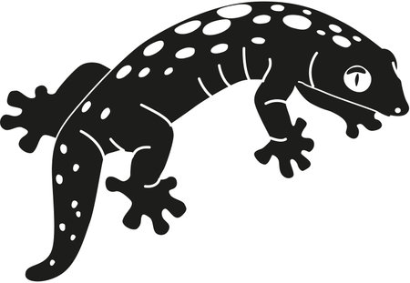 Exotic reptile black-and-white vector illustrationのイラスト素材