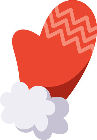 Christmas red mitten vector illustrationのイラスト素材